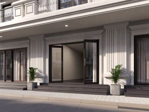 cửa trượt quay 2 chiều ẩn bản lề