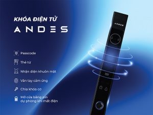 khóa điện tử andes cửa trượt quay