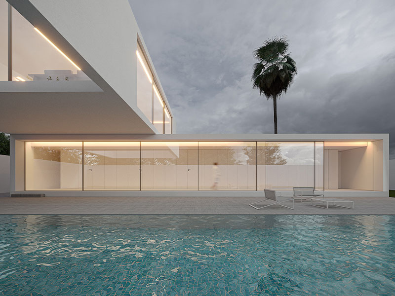 hệ cửa trượt slim panorama ray âm sàn