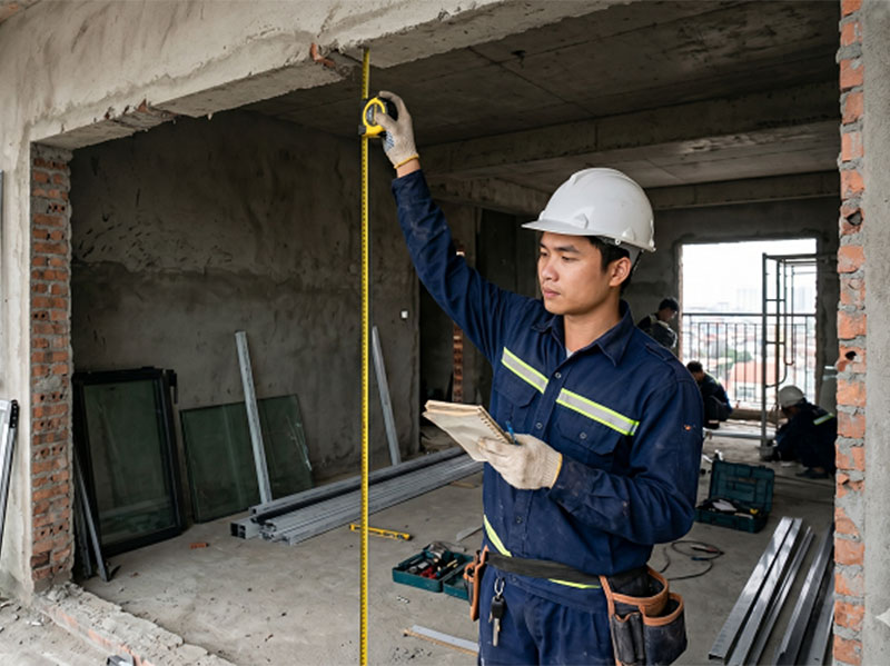 kích thước cửa trượt quay slim